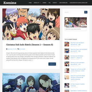 Koenime – Download Anime Sub Indo Batch Terlengkap