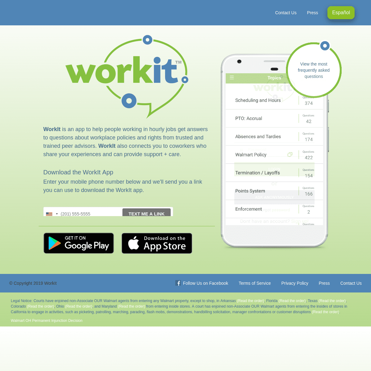 WorkIt — iOS and Android app for workplace support