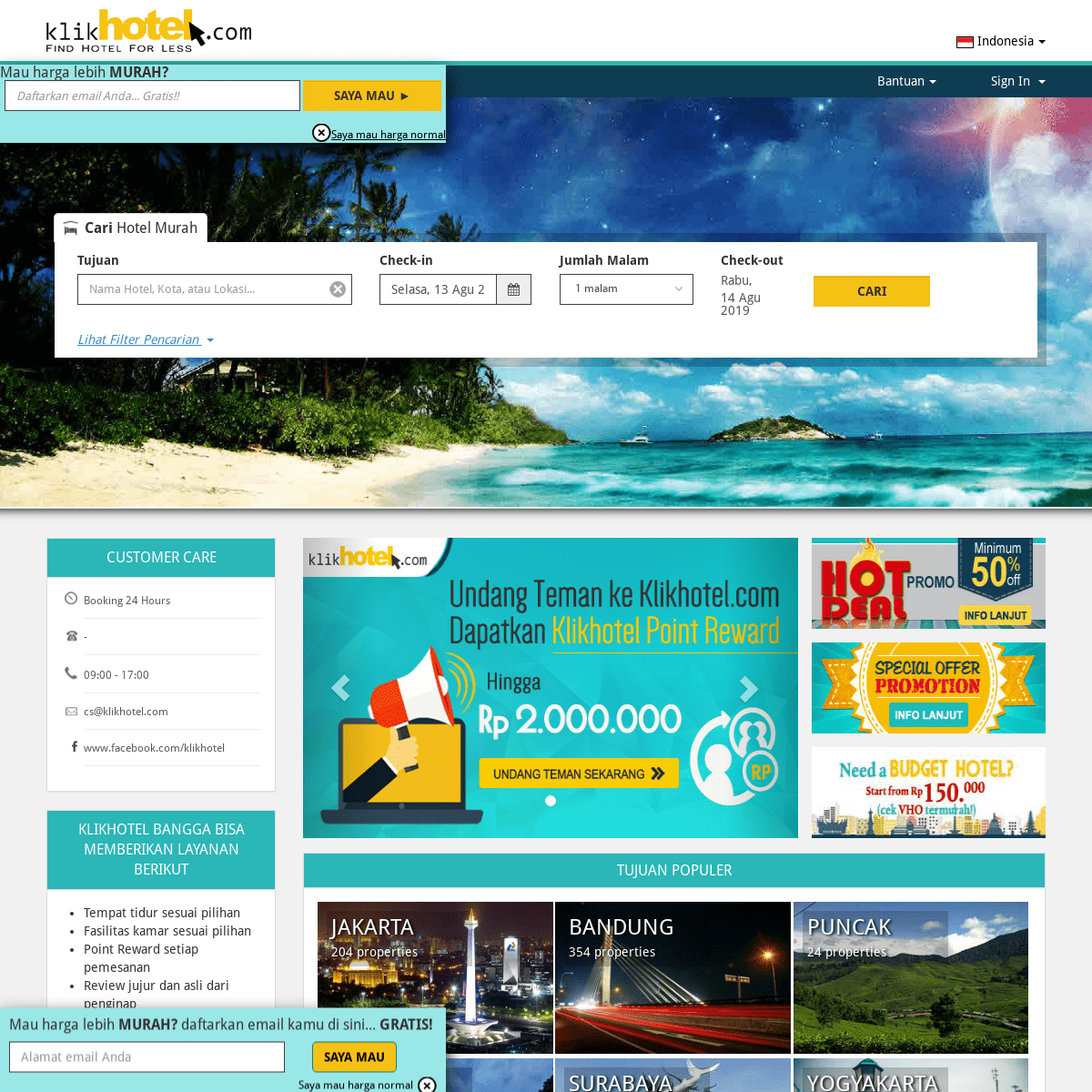 Booking Hotel Online Harga Diskon Pertama di Indonesia