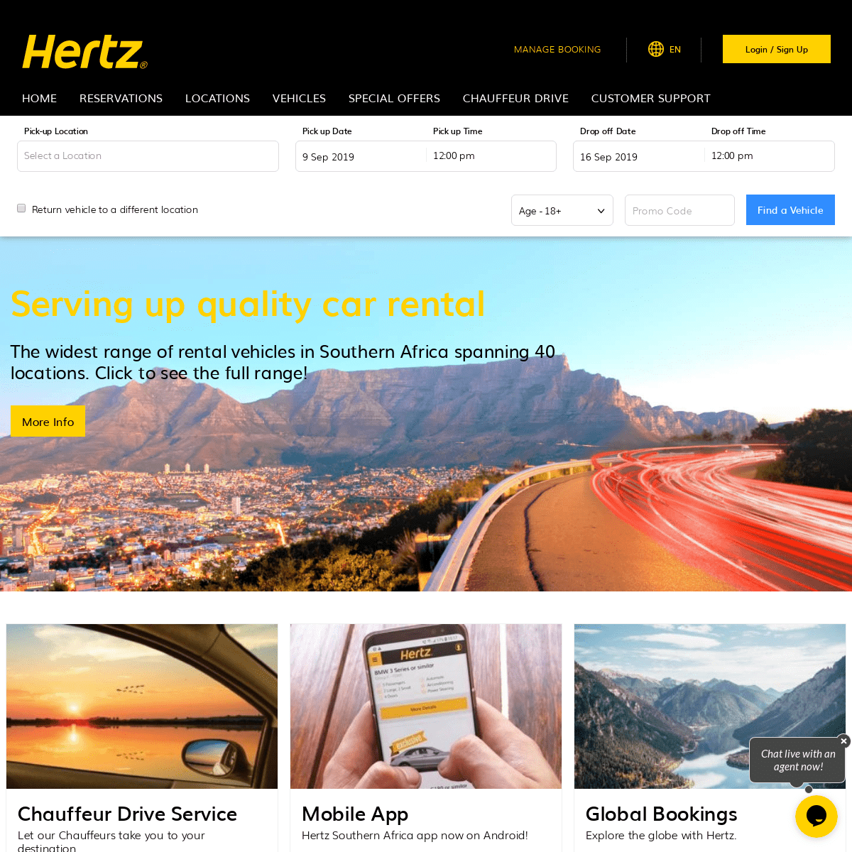 Hertz South Africa | Quality Car Rental | Car Hire Specials