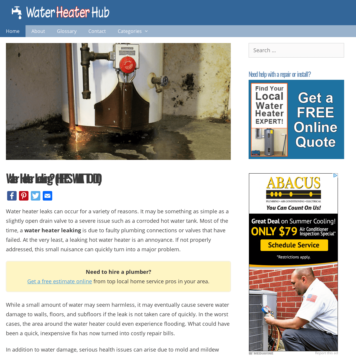 Water Heater Leaking? (HERE'S WHAT TO DO) | Water Heater Hub