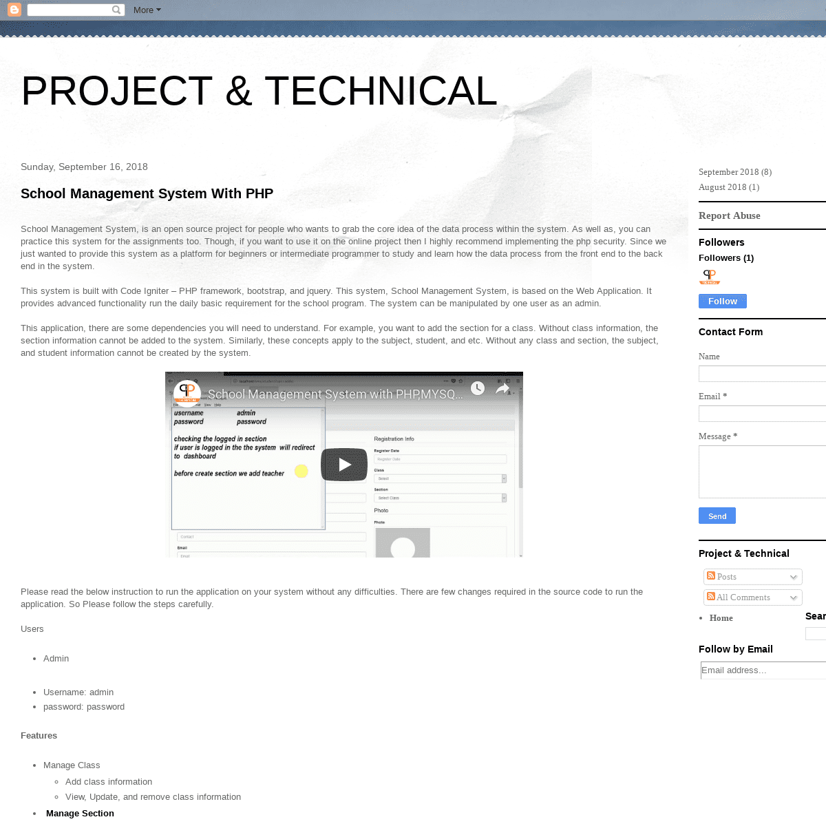 PROJECT & TECHNICAL