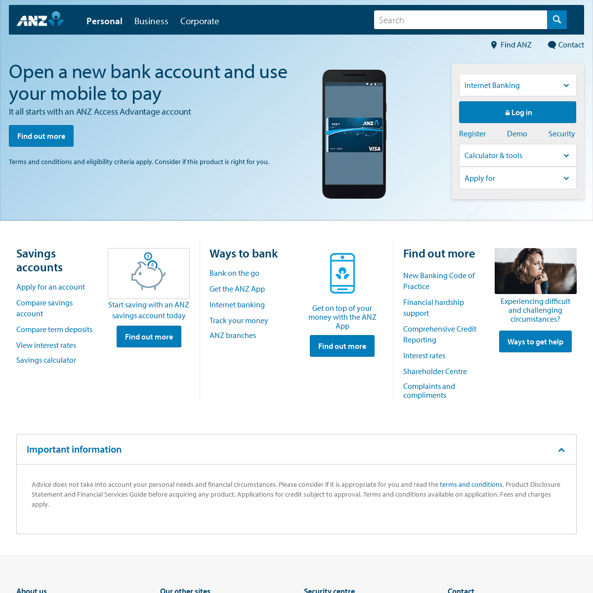 A complete backup of anz.com.au
