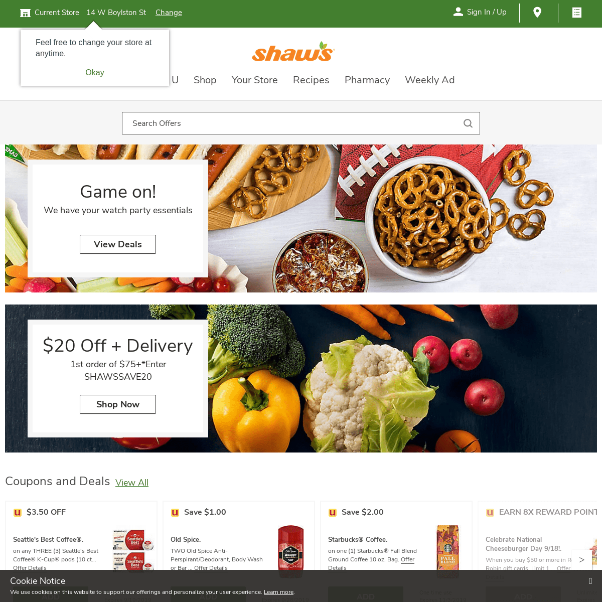 Home - Online Grocery Delivery | Shaw's