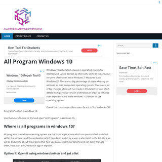 A complete backup of allprogramswindows10.com