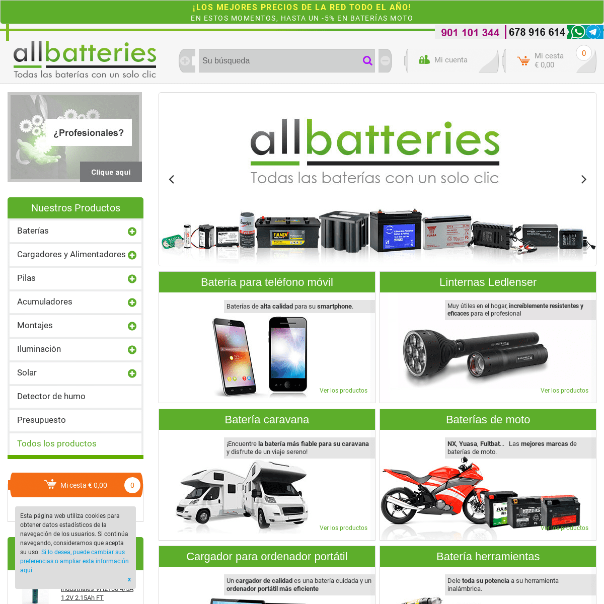 All-Batteries.es Baterías, Pilas, cargadores y linternas al mejor precio