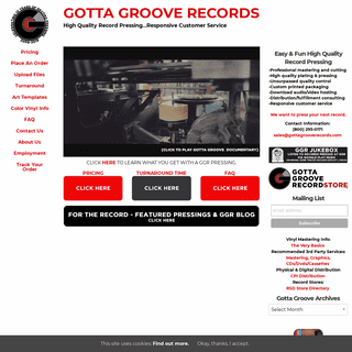 Gotta Groove Records | High Quality Record Pressing...Responsive Customer Service