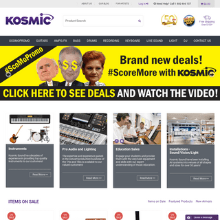 Kosmic Online Music Store Perth Western Australia. Guitar, Drums, Live Sound, DJ, Keyboards, Hitech.