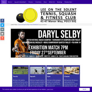 Home | Lee-on-the-Solent Tennis, Squash and Fitness Club