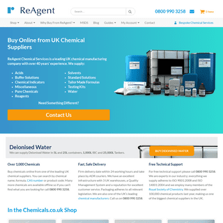 Chemical Suppliers | Buy Chemicals Online from Leading UK Manufacturer ReAgent