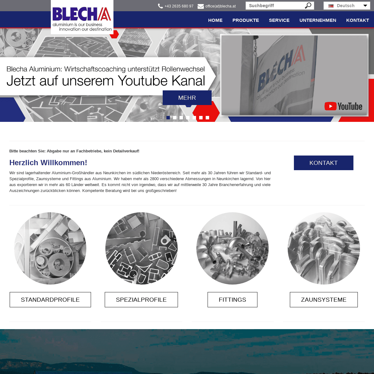 Blecha | Ihr Spezialist für Aluprofile, Zäune, Fittings & Bleche
