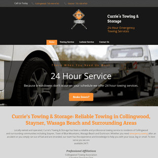 24-Hour Towing Collingwood | Home | Currie’s Towing & Storage