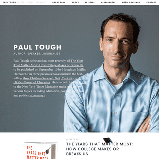 Paul Tough | Author, Speaker, Journalist