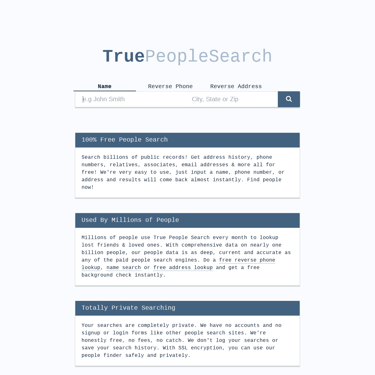 TruePeopleSearch: Free People Search