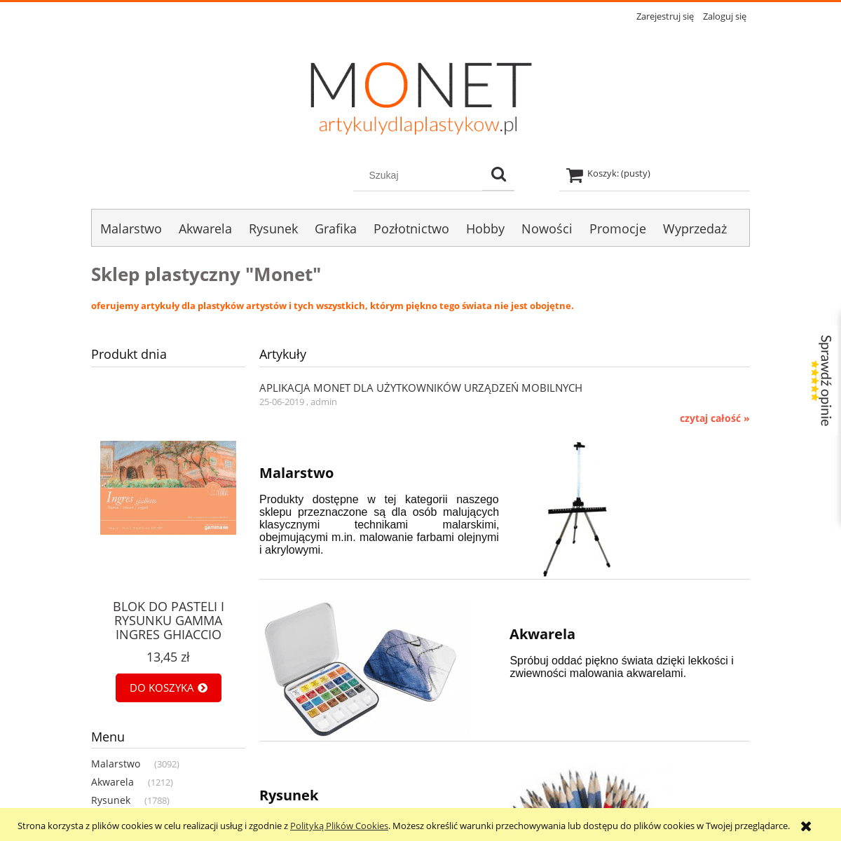Artykuły dla plastyków - sklep plastyczny Monet