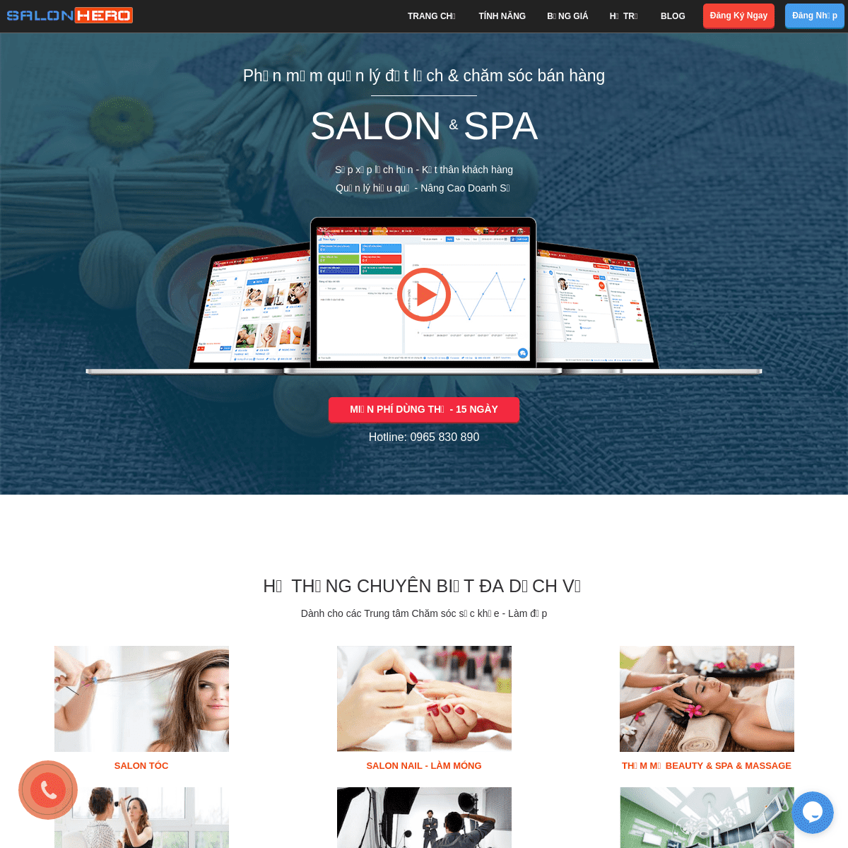 Phần mềm Quản Lý Spa Salon | Tiệm Nail | Phòng khám Online - SalonHero