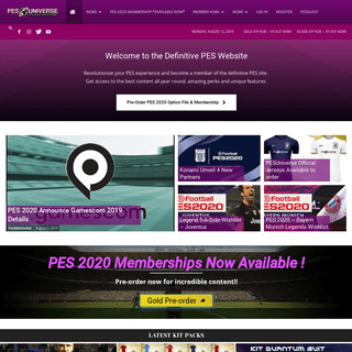 PES Universe – #1 PES 2019 Membership Website & Option Files
