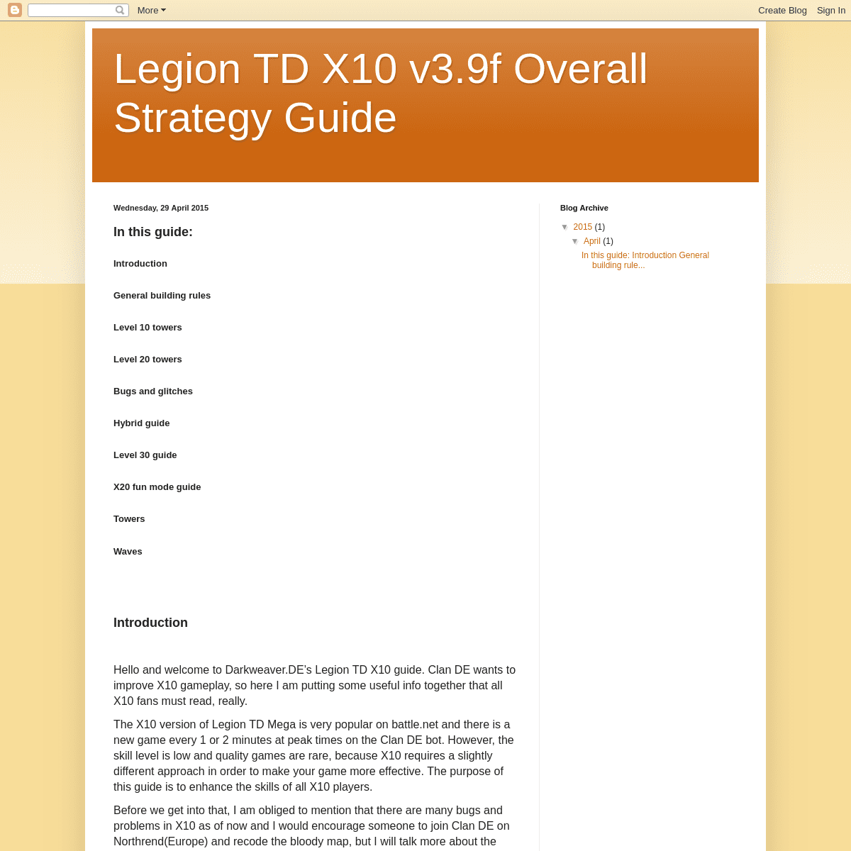 Legion TD X10 v3.9f Overall Strategy Guide
