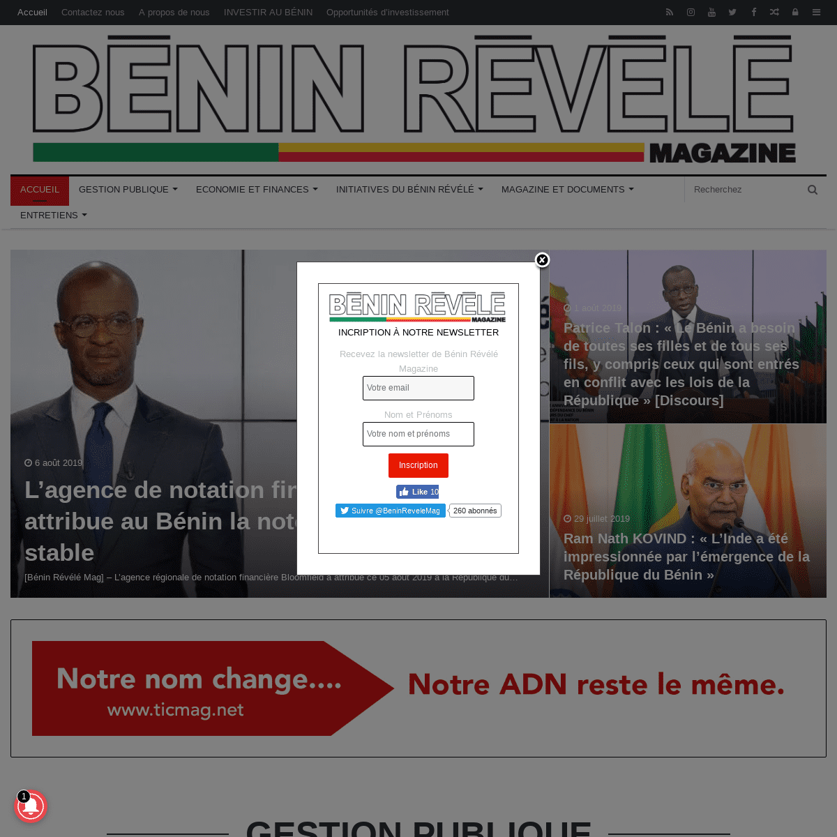 Bénin Révélé Magazine - Portail web de l'économie et de l'investissement