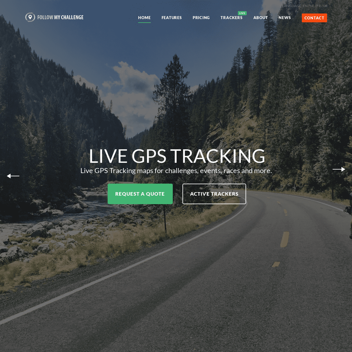 Home | Follow My Challenge | Live GPS Tracking maps for challenges, events, races and more.