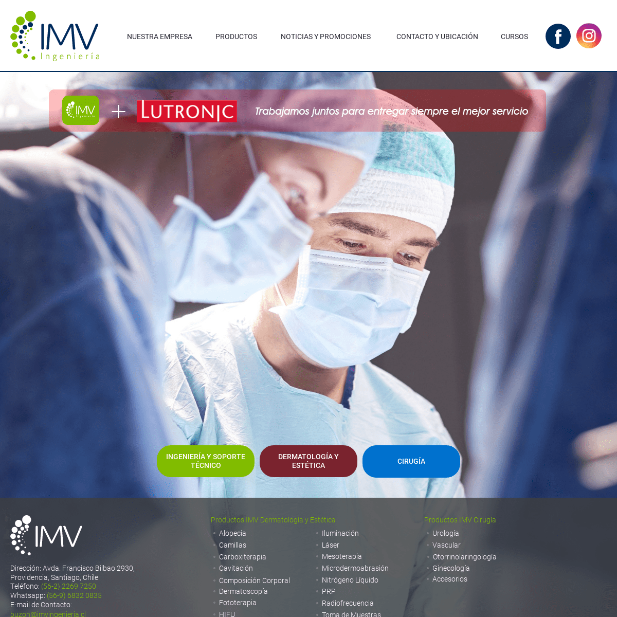 IMV Ingeniería| Ingeniería y Soporte Técnico| Equipos Médicos de Cirugía, Dermatología y Estética