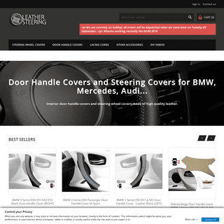 Door Handle & Steering Wheel Covers for BMW - Natural Leather 