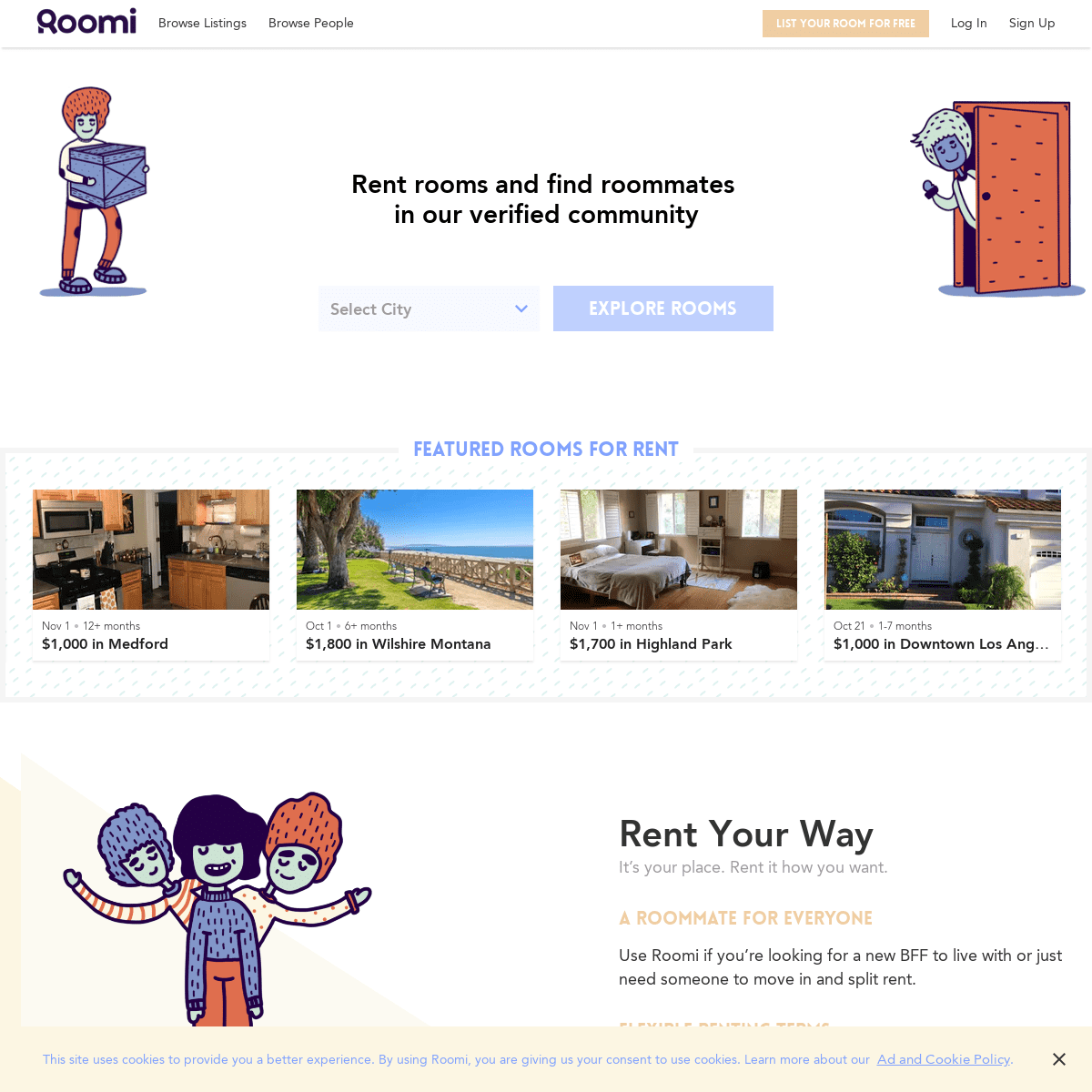 Safe & Easy Roommate Finder | Rooms for Rent & Sublets | Roomi