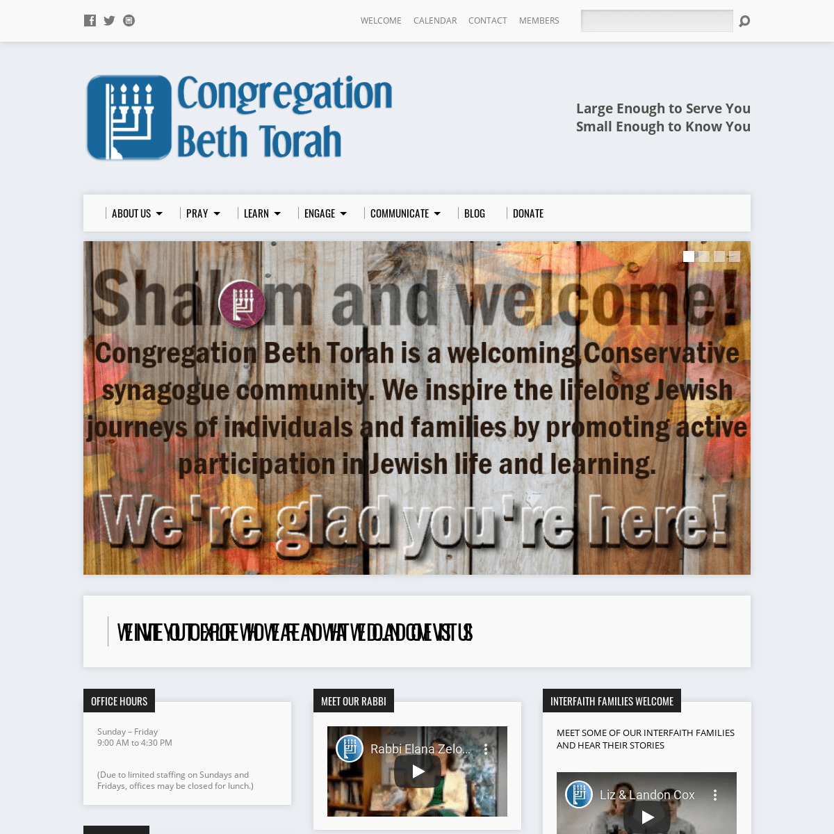 A complete backup of congregationbethtorah.org