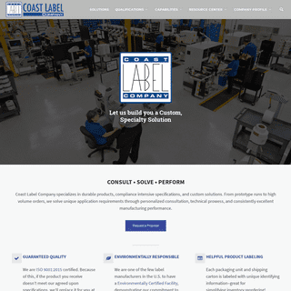 Homepage - Coast Label Company