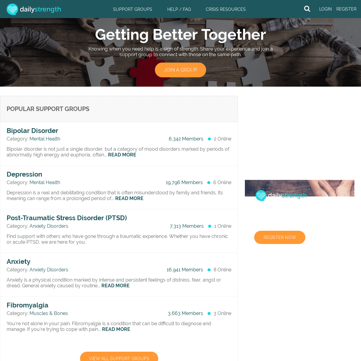 DailyStrength: Online Support Groups and Forums