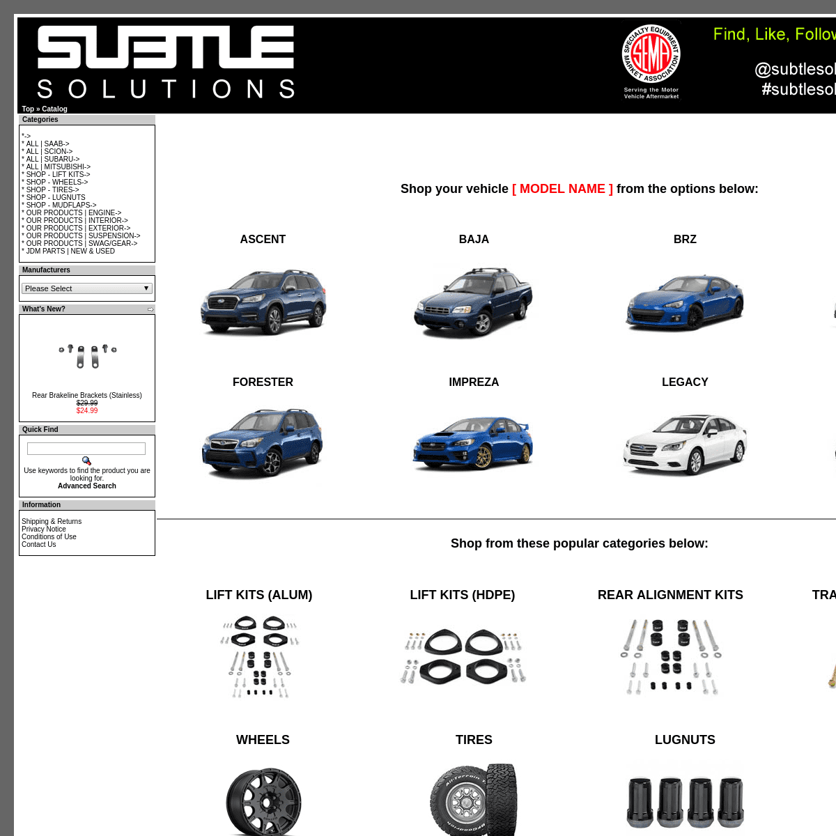 Subtle Solutions - Subaru Lift Kits & Accessories