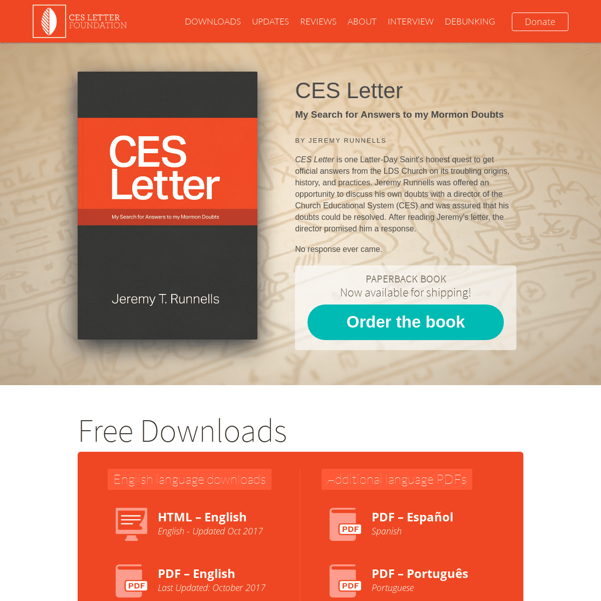 CES Letter - My Search for Answers to my Mormon Doubts