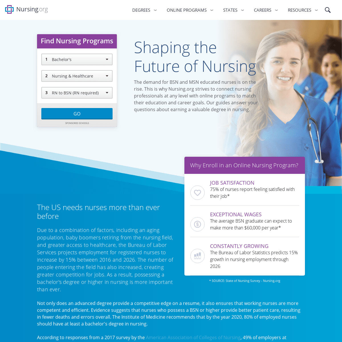 Find Programs, Degrees, and Salary Information for all Nurses | Nursing.org