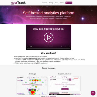 userTrack - analytics, heatmaps, full session recordings with zero monthly cost