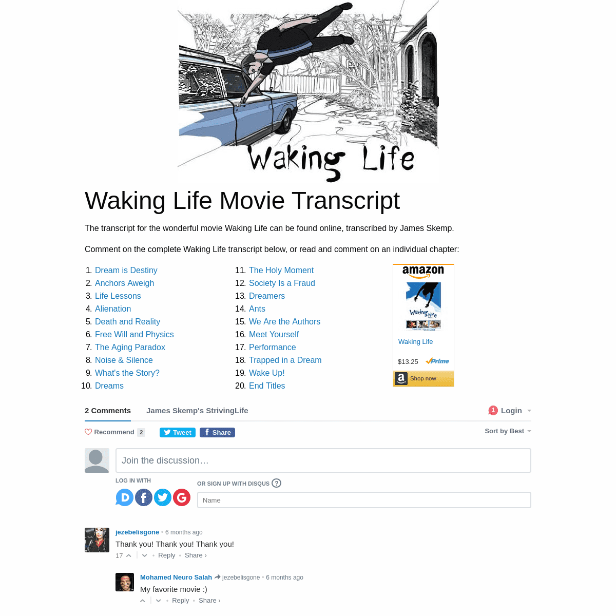 Waking Life Movie Transcript