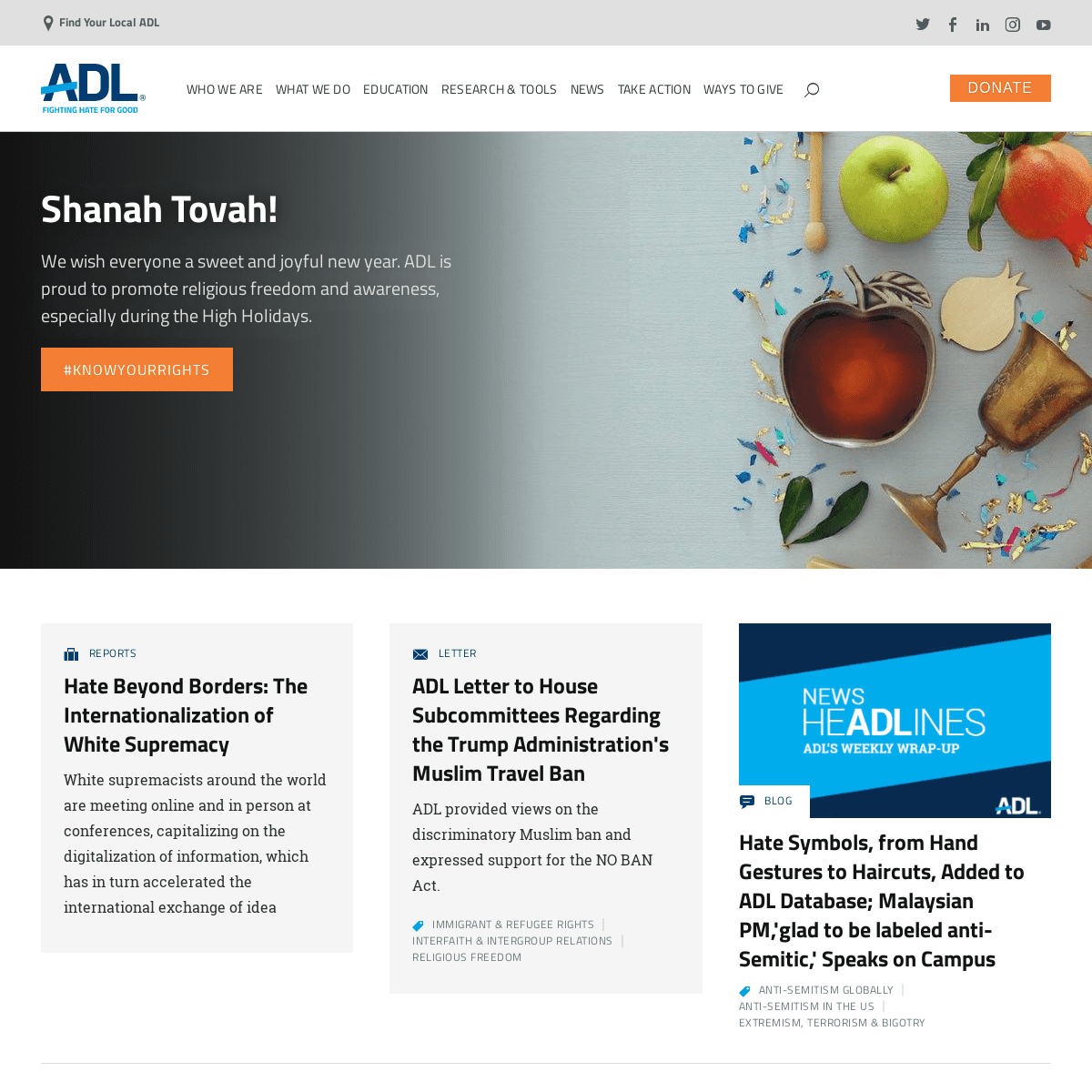 ADL: Fighting Anti-Semitism and Hate