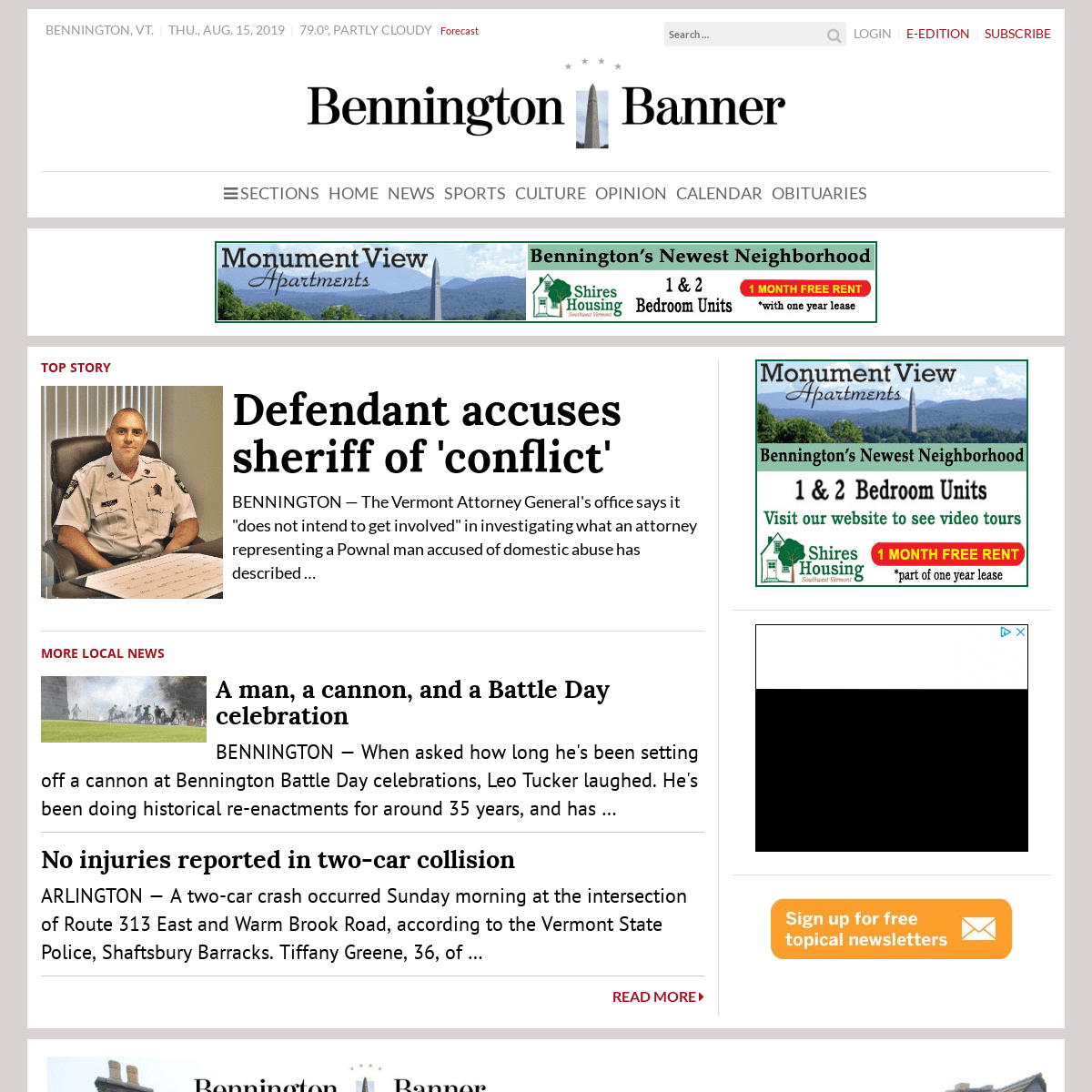 Home | The Bennington Banner | Bennington Breaking News, Sports, Weather, Traffic
