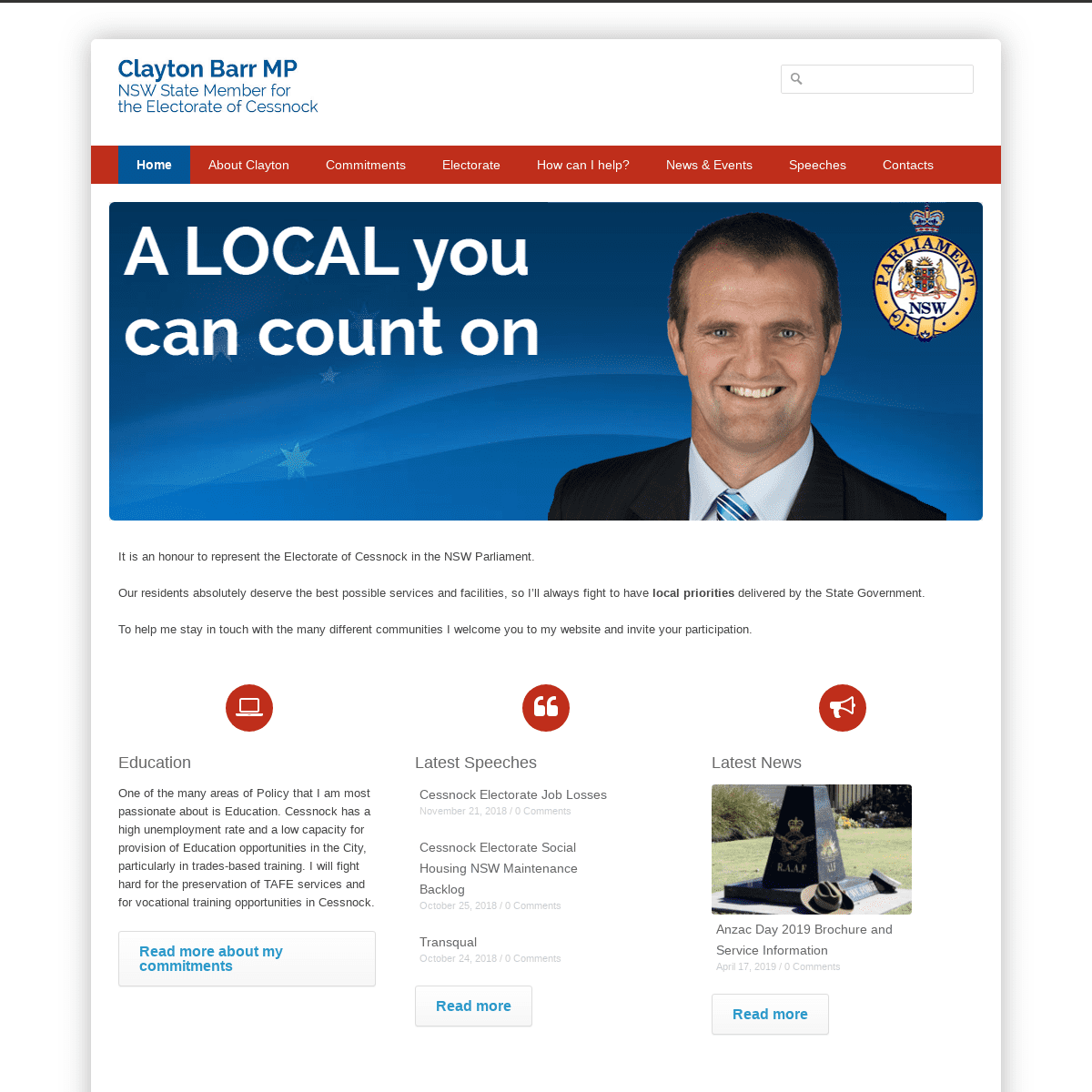 Clayton Barr MP - NSW State Member Electorate of Cessnock