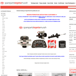 Spare Parts Toyota Murah, Sparepart Toyota online Terlengkap