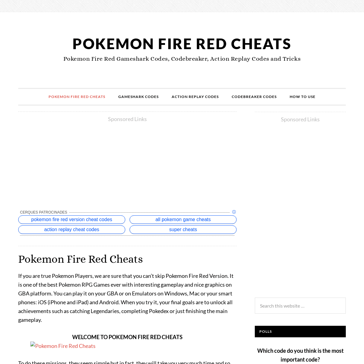 A complete backup of pokemonfireredcheats.com