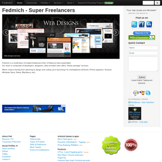 Online Portfolio of Super Freelancers - Fedmich team