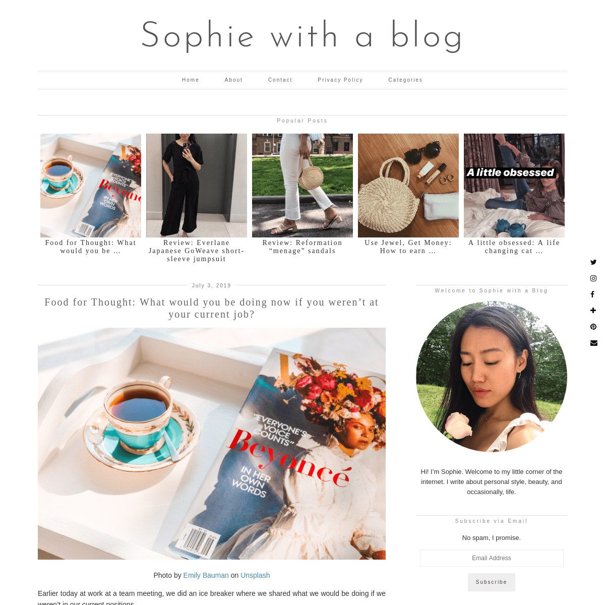 Sophie with a blog – On life, style, beauty