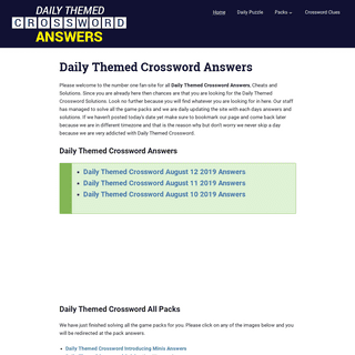 Daily Themed Crossword Answers - DailyThemedCrosswordAnswers.com