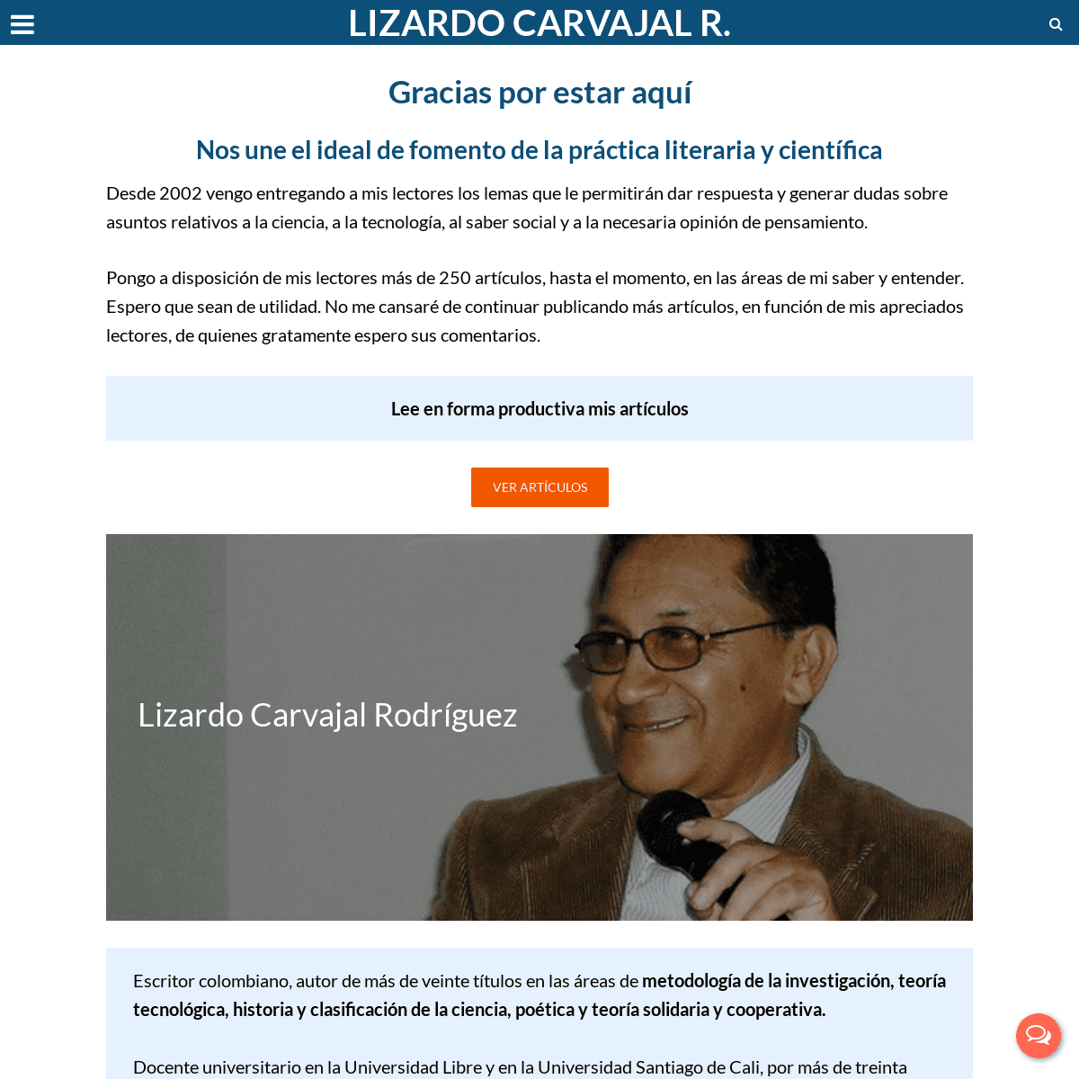 Lizardo Carvajal R. | Un sitio para el fomento de la práctica literaria y científica
