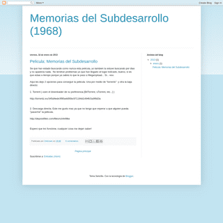 A complete backup of memoriasdelsubdesarrollo1968.blogspot.com
