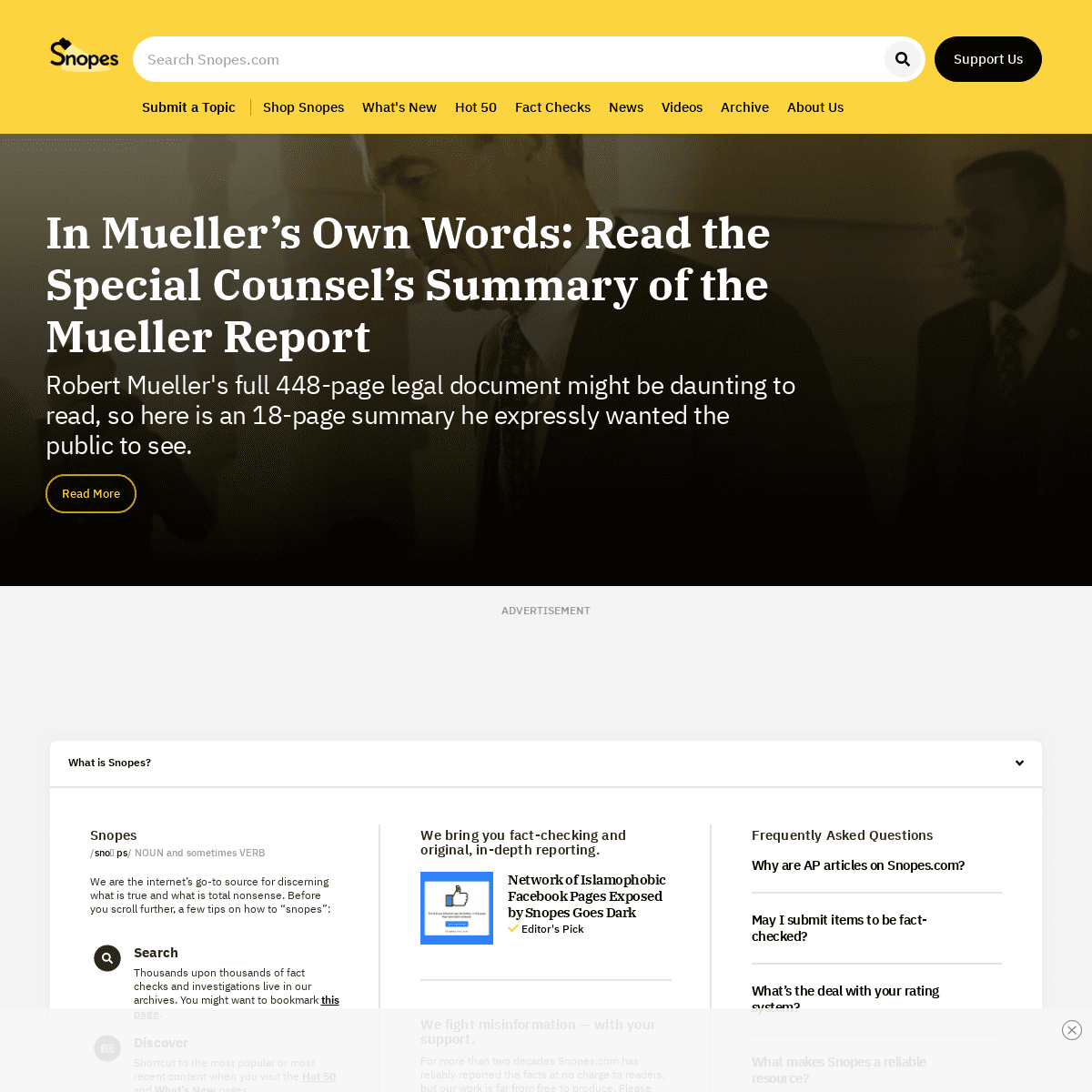 Snopes.com | The definitive fact-checking site and reference source for urban legends, folklore, myths, rumors, and misinformati