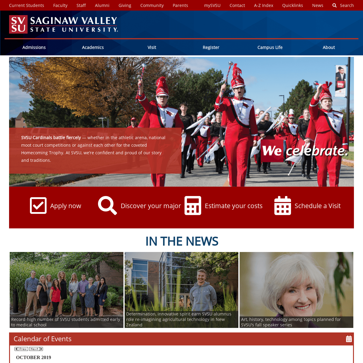 Homepage Saginaw Valley State University Archived 20210817