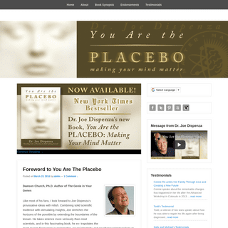 You Are The Placebo | By Dr. Joe Dispenza