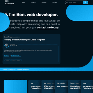 Hi, I'm Ben, Web Developer & SEO Consultant | Ben Marshall