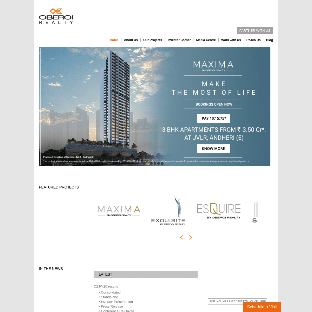 A complete backup of oberoirealty.com